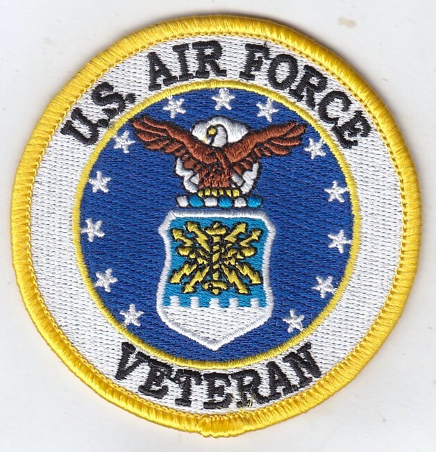 US AIR FORCE VETERAN Embroidered Patches 3" Diameter