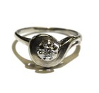 14k white gold ..23ct VS1 I round diamond vintage ring 3.6g estate size 8 — photo 3