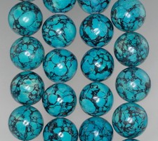 16MM BLUE TURQUOISE GEMSTONE BLUE GREEN ROUND 16MM LOOSE BEADS 16inch