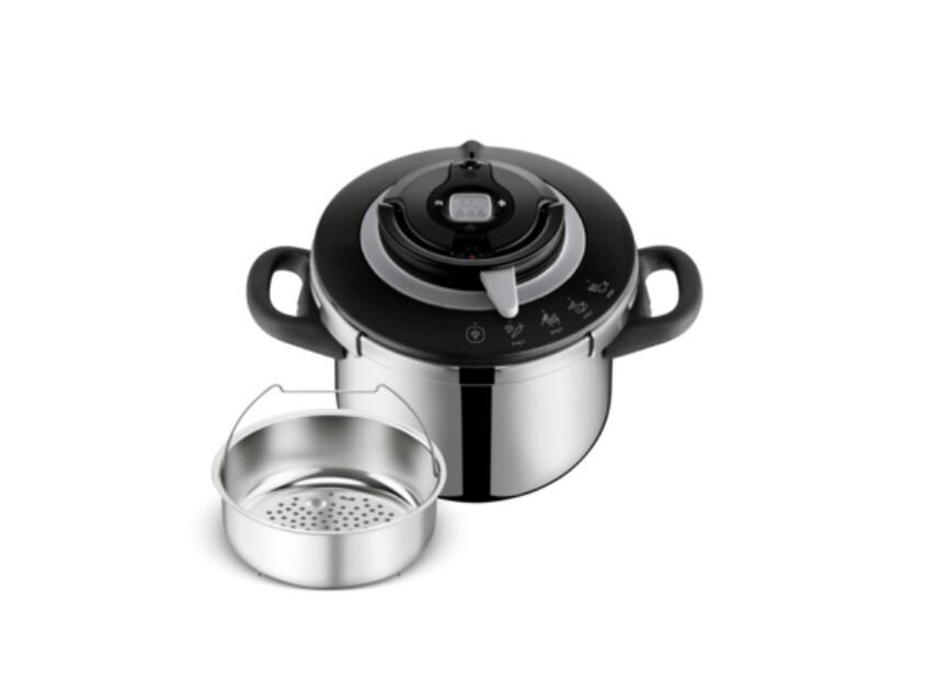 Tefal Pressure Cooker Clipso + Chef 4 Cooking Programs Fast Cooking Stainless 6L-image