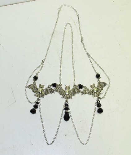 3 Bats Necklace Goth Halloween