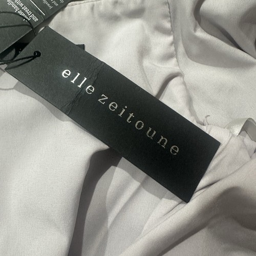 Elle Zeitoune dress women's grey midi length bell split sleeves lace Size 10 NWT - Picture 13 of 15