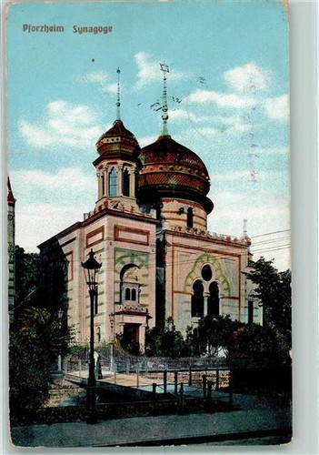 13603410 - 7530 Pforzheim Synagoge Pforzheim Stadtkreis 1914 Gebrauchsspuren