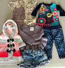 Baby Girls Size 12 Months 6 Piece Clothing Lot Pants Denim Skirt Sweater Dress