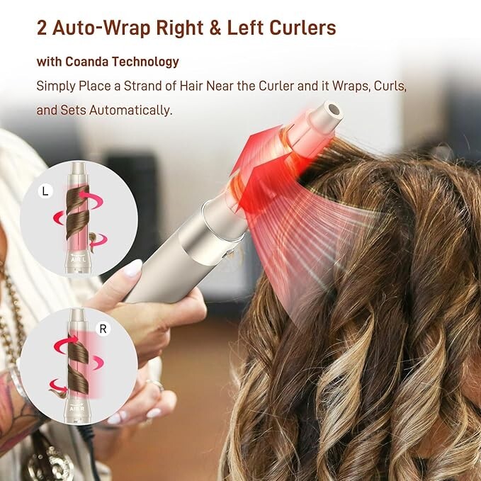 5 in 1 Hair Air Styler - Rotating Hair Dryer Brush 110000 RPM