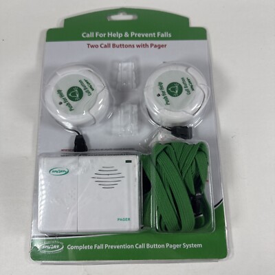 Smart Caregiver Two Call Buttons & Wireless Caregiver Pager / No Batteries