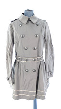 Burberry Trench Coat Thomas Burberry Stone Grey Fit Flare Vintage Retro Uk 10 12