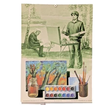 Advertising Poster USSR ☭ Soviet Ukraine ☭Promo Kyiv 1989☭ Buy watercolor paints