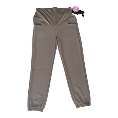 FREE HAVEN Maternity Women Size L Elastic-Legs Brown Comfort Soft Cozy New
