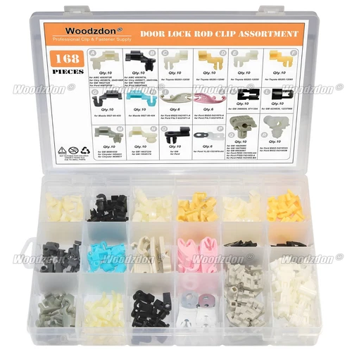 168pcs Door Lock Rod Clip Assortment Handle Retainer for GM for Ford for Toyota