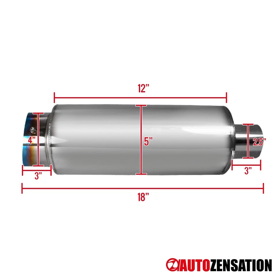 4" Titanium Slant Burn Tip Exhaust Muffler+Silencer For Celica Corolla Supra FRS Foto 3 de 4