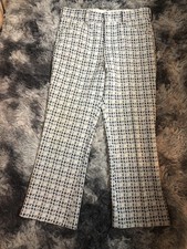 Vintage 60s 70s Men's 33x39 Wide Leg Disco Polyester Pant Plaid Farrah