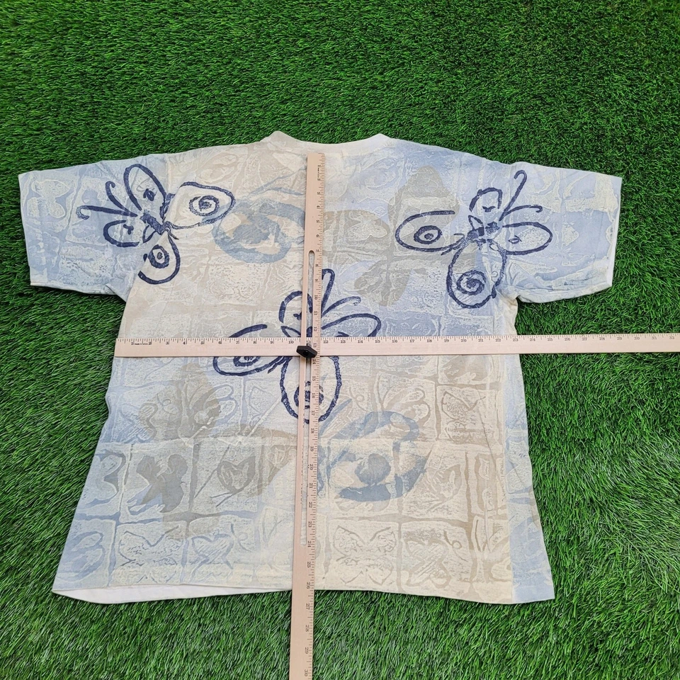 Camisa Mariposa Cherokee Vintage Años 90 Mujer L 23x26 Suelta AOP Foto 3 de 4