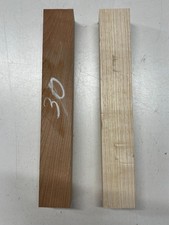 2 Pcs, Cherry + White Ash Turning Wood Blank 12" x 2" x 2" DIY Woodworking#30