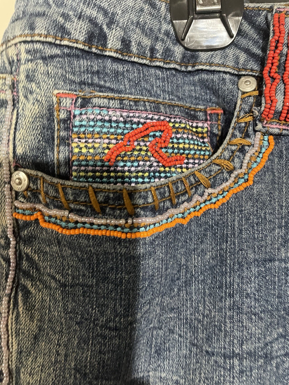 Request Women's Embroidered Patchwork Stretch Blu… - image 4