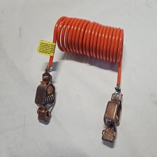Conjunto de cables de conexión a tierra en espiral de 10' con 2 abrazaderas/terminales de cocodrilo