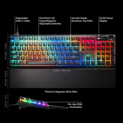 SteelSeries - Apex Pro Gen 3 Full Size Wired Mechanical
