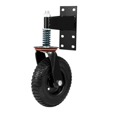 Heavy Duty Spring-Loaded Wood And Chainlink Gate Caster Wheel W/ 600lb Capacity