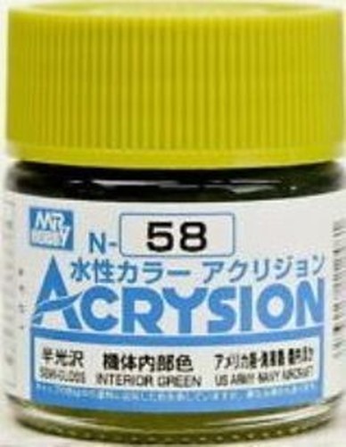 Mr Hobby - Gunze N-058 - Acrysion (10 Ml) Interior Green - New