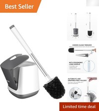 Durable Nylon Toilet Brush with Ventilated Holder  Eco-Friendly Design - 1 Pack