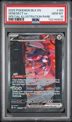 2025 POKEMON BLK EN-BLACK BOLT SPECIAL ILLUSTRATION RARE #169 GENESECT EX PSA 10