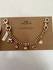 COACH Gold Swagger Chain With Charms In Gold CAX00 NWT