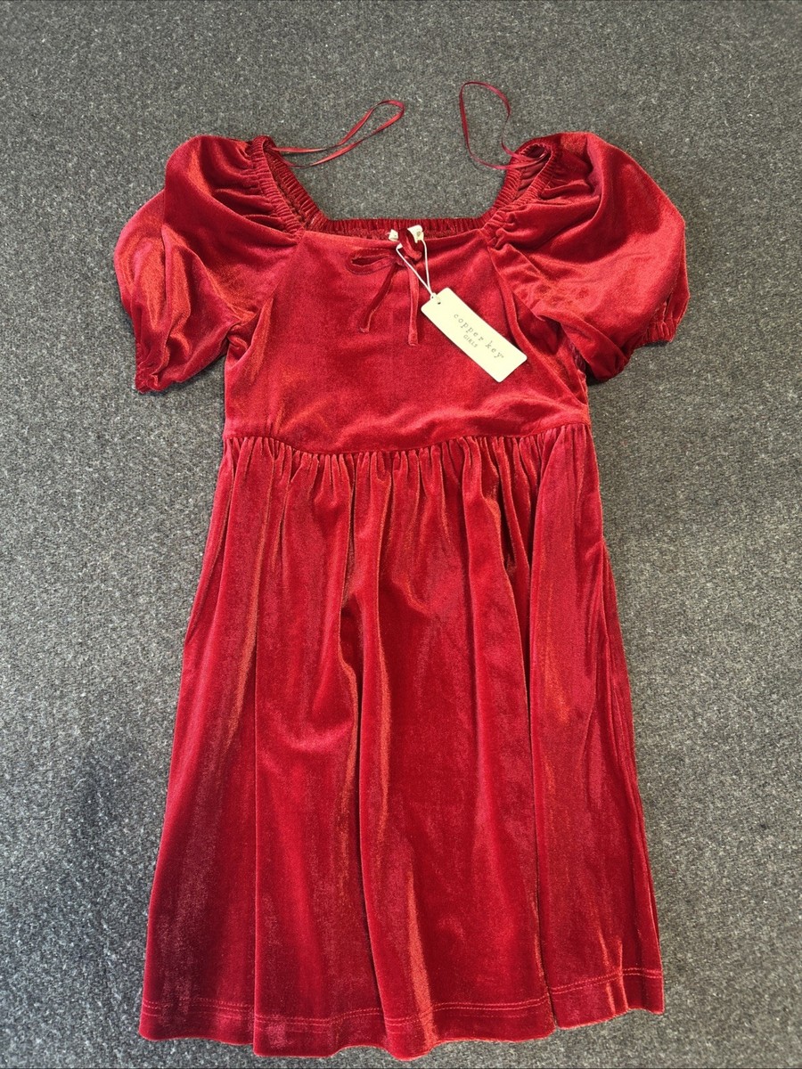 NWT Copper Key Girls Red Velvet Fancy Dress Size M
