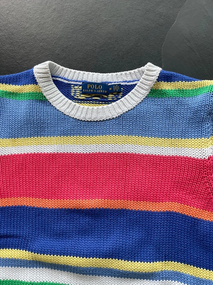 POLO RALPH LAUREN Pulli weiß-bunt gestreift , Gr. M - Bild 3 von 4