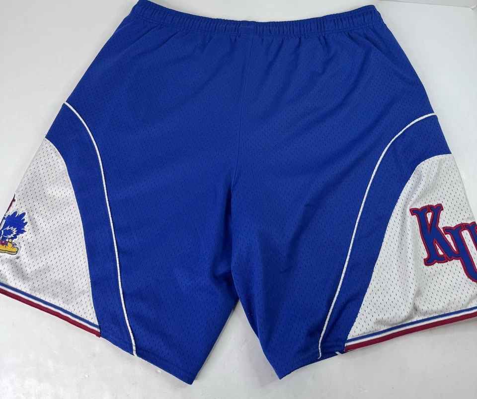 VINTAGE Kansas Jayhawks Nike Basketball  Shorts Size XL KU 90’s - Image 2 of 4