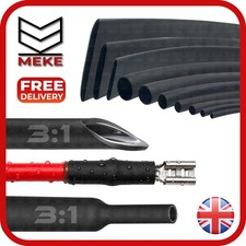 Image of Black Heat Shrink Tubing 2:1 and 3:1 Adhesive Glue Lined Heatshrink Cable Tube