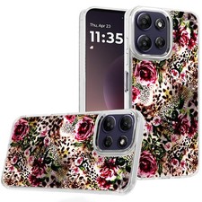 For Moto G Power 2025/26 Case Cute Design w/ Metallic Buttons Tempered Glass