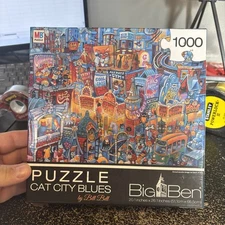 Milton Bradley - Big Ben jigsaw puzzle 1000 pieces Cat City Blues New
