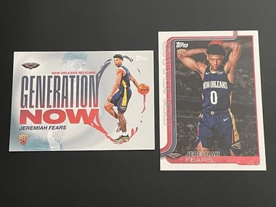 (2) 2025-26 Topps Generation Now Jeremiah Fears #GN-7 RC + Base RC #207 Pelicans