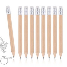 100 PCS 4 Inch Mini Round HB Wood Golf Pencil With Eraser Kids Preschooler