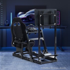 Supllueer 4080 Aluminum Racing Sim Cockpit With TV Stand Seat Fit Thrustmaster