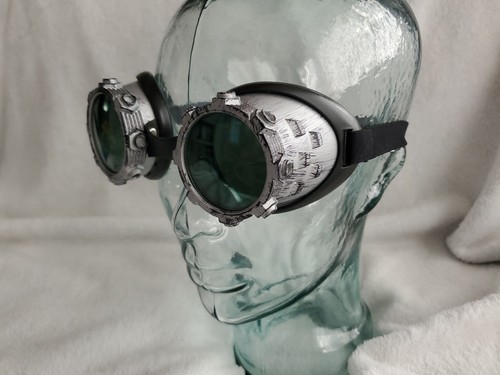 Elope Cybersteam Goggles Green Silver Glasses Costume EXCELLENT CONDITION - Picture 1 of 10
