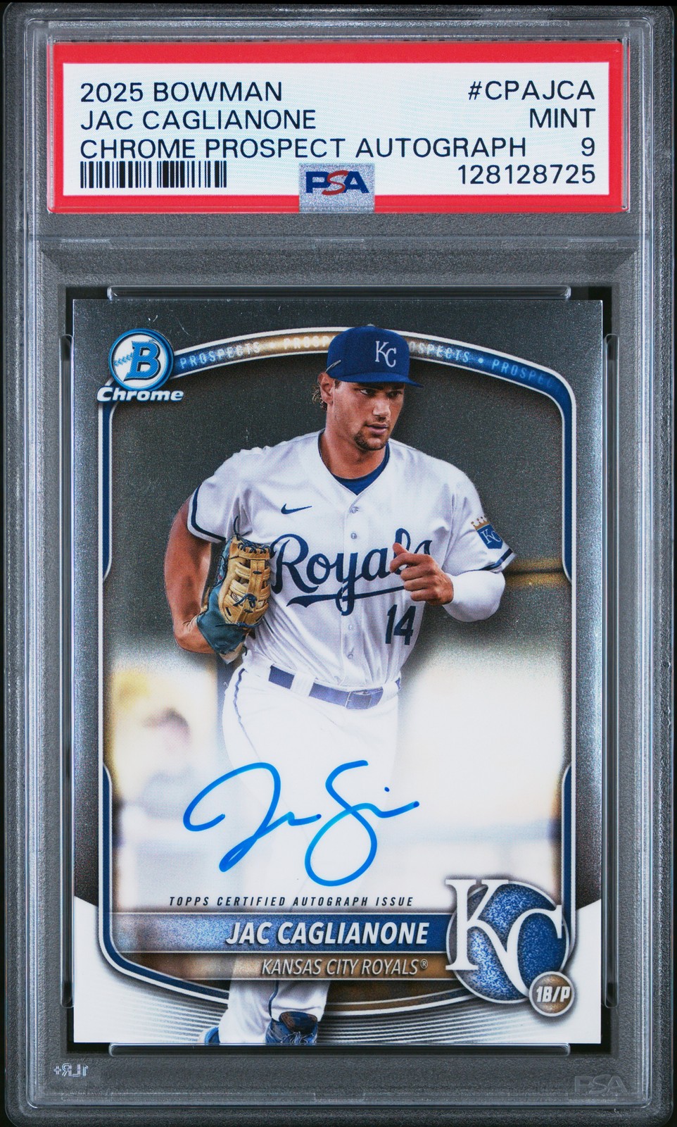 2025 BOWMAN CHROME PROSPECT AUTOS #CPAJCA JAC CAGLIANONE PSA 9