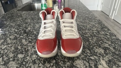 Jordan Air Jordan 11 Men's Mid Top Red/White Colorblock Lace-Up Sneakers