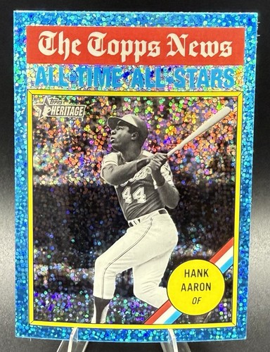 2025 Topps Heritage All-Time All-Stars Blue Sparkle #346 Hank Aaron Braves HOF