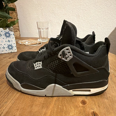 Jordan Air Jordan 4 Retro Black Canvas Basketballschuhe Schwarz/Grau EUR 44