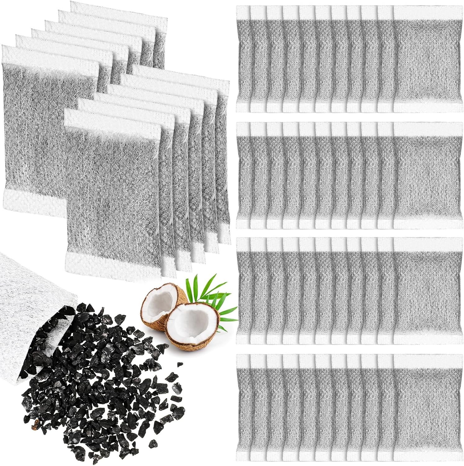 Lounsweer 100 Pcs Activated Charcoal Water Filter Coconut Shell Distiller... 
