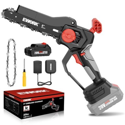 Ework Mini Chainsaw Cordless 8-Inch Brushless Motor Mini Electric Chainsaw