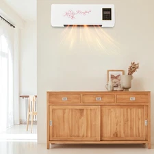 Electric Wall-mounted Heater With Remote Control Indoor Space Heater For Bedroom