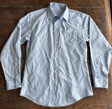 PRONTO UOMO Dress Shirt Mens 15.5 34/35 Light Blue Long Sleeve Button Up Read