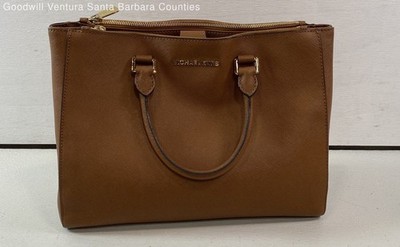 Michael Kors Brown Leather Sutton Medium Satchel Crossbody Purse