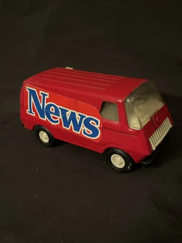 Vintage  Original Tonka Pressed Steel The Detroit News Toy Van Private Label