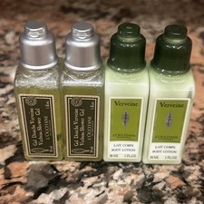 L Occitane Verveine TRAVEL Set 1.0 oz Body Lotion 2 Verbena Shower Gel 2