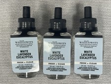Bath Body Works Wallflowers Refill Plug-Ins Lot 3 WHITE LAVENDER EUCALYPTUS