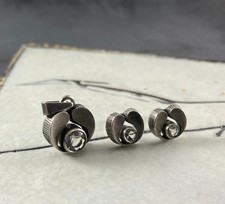 Karl Laine sterling & rock crystal pendant and earring set, Finland Scandinavian