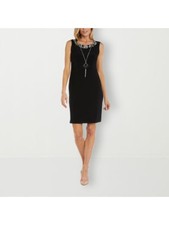 R&M RICHARDS Womens Black Pullover Sleeveless Sheath Dress 16